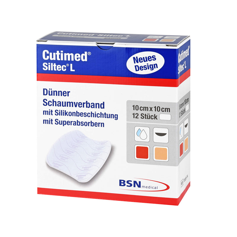 Cutimed® Siltec L Schaumverband, 10cm x 10cm, AP 12