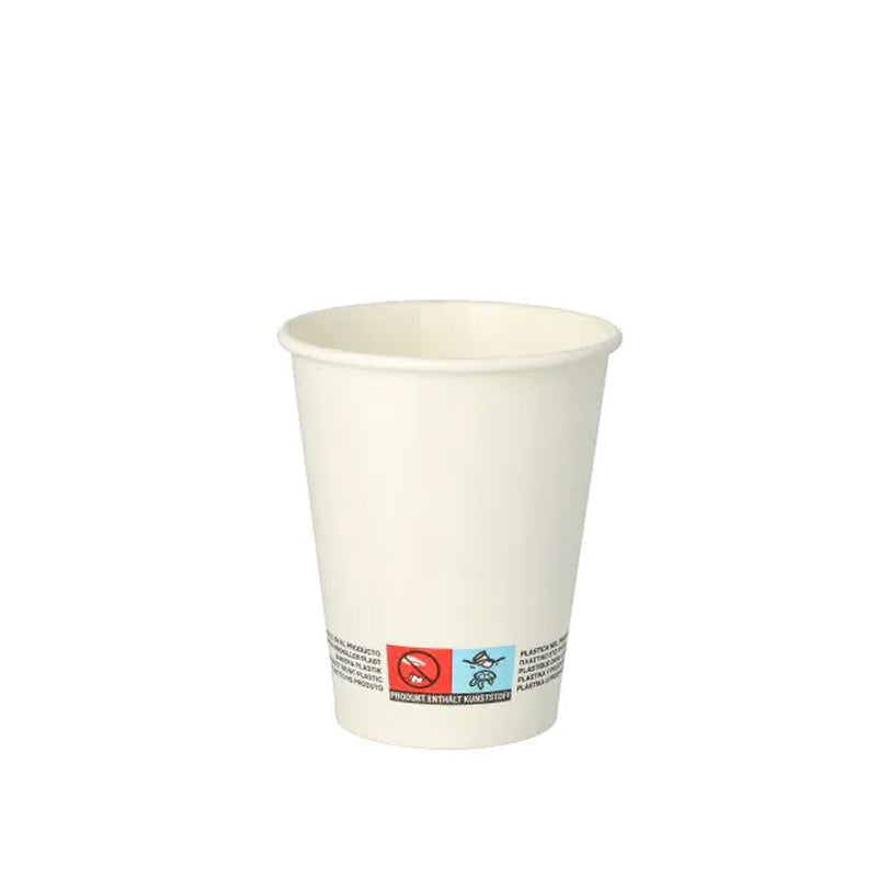 Kaffeebecher 200 ml weiß "natürlich" PLA Beschichtung AP 50