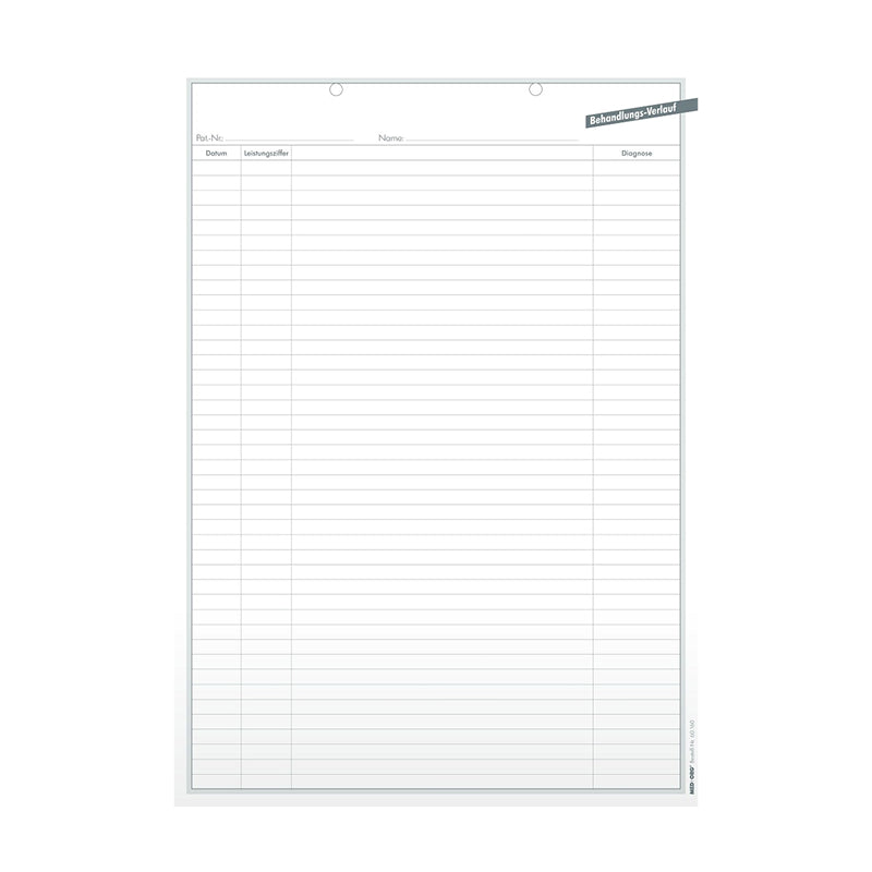 Karteieinlegeblaetter Behandlungsverlauf AP 1000