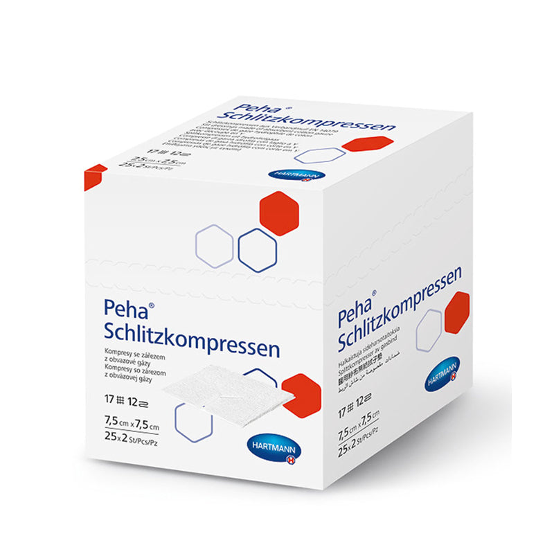 Peha Schlitzkompressen 7,5cm x 7,5cm steril, AP 50x2 StĂĽck