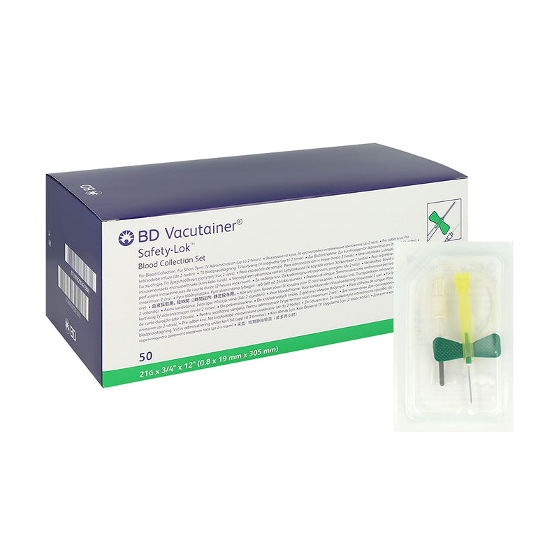 BD Vacutainer Safety-Lok 21G x 3/4 Luer, AP 50