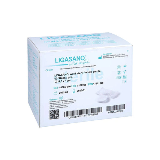 Ligasano Ø5 x 1cm runde Kompresse steril AP 10