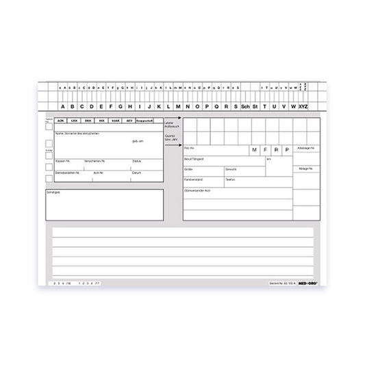 Karteihüllen für ALPHAnorm-Karteitaschen A5 415mm, AP 100