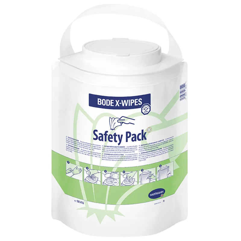 BODE X-Wipes Safety Pack Standbodenbeutel, Vliesrolle 90 Tücher