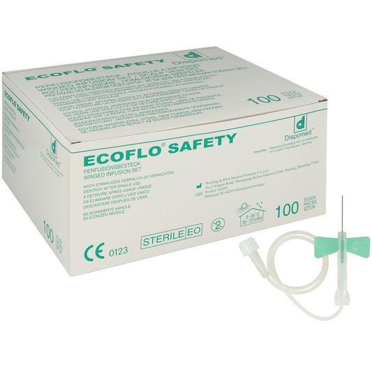 Ecoflo Safety Perfusionsbesteck 21G 0,80 x 19mm grün, AP 100